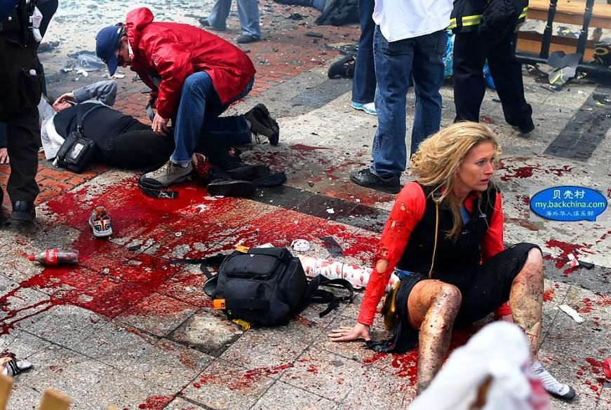 血腥的噩梦：波士顿马拉松爆炸现场