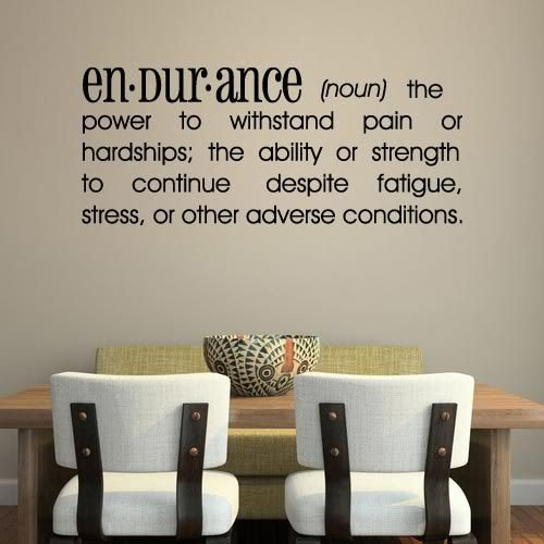 Endurance Vinyl Wall Sticker Definition Quote Wall Art Transfer Decal