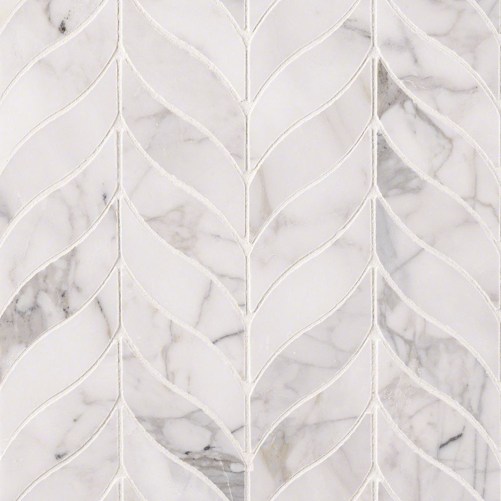 Calacatta Cressa Leaf Pattern Honed backsplash tile