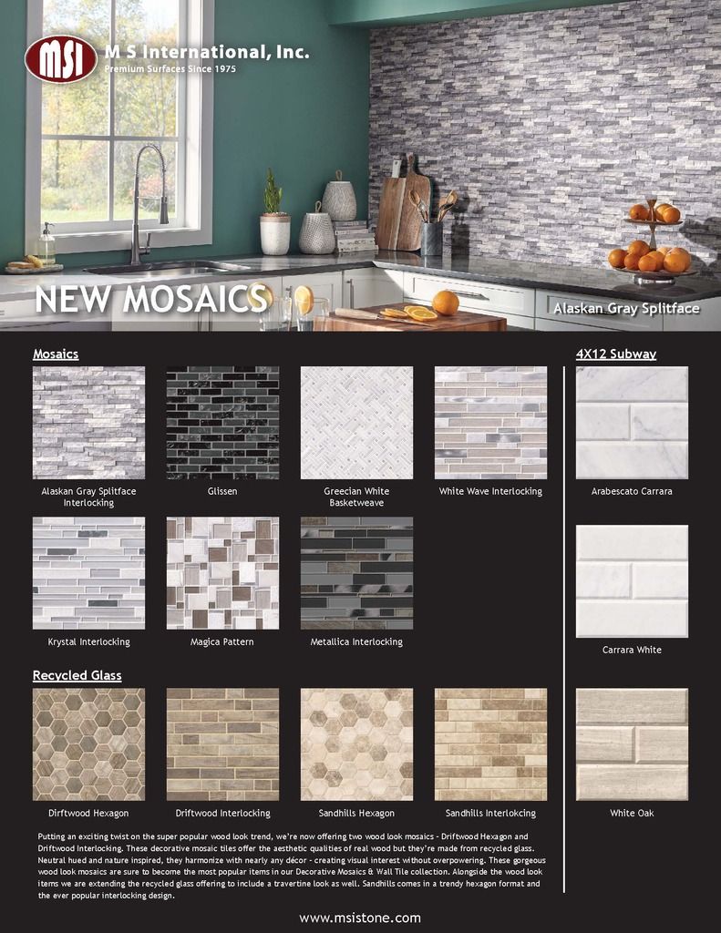 MSI introduces new decorative mosaics and backsplash tiles