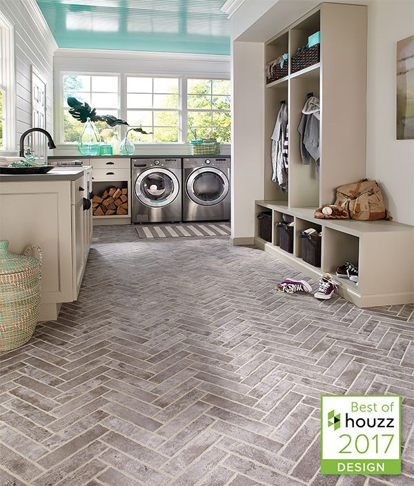 Stunning laundry room featuring Capella Porcelain Bricks wins Houzz award