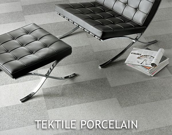 Office flooring featuring fabric look Tektile Porcelain tile