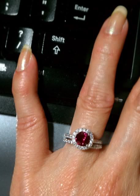ruby halo ring